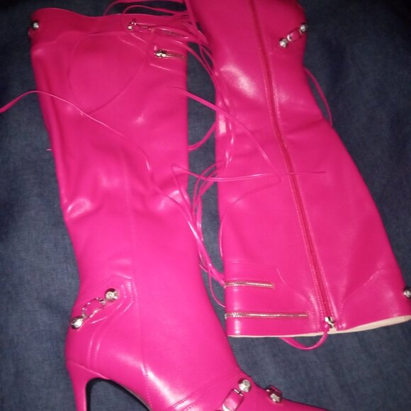 AZALEA WANG " NO STRINGS ATTACHED " STILETTO BOOT IN FUCHSIA ( BRAND NEW !! ) - Picture 7 of 7